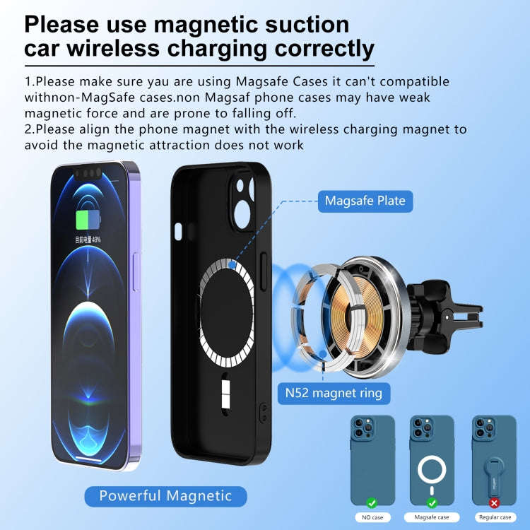 M68 15W Magnetic QI Standard Wireless Charging Car Holder(Dark Grey)