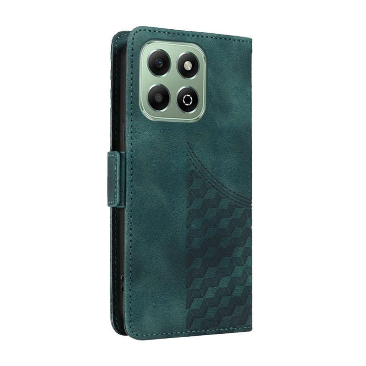 For Honor X6b Embossed Rhombus Starry Leather Phone Case(Green)