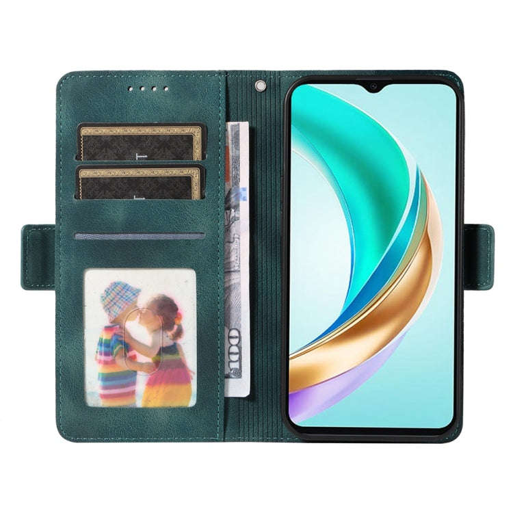 For Honor X6b Embossed Rhombus Starry Leather Phone Case(Green)