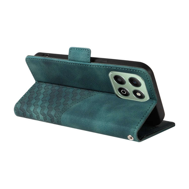 For Honor X6b Embossed Rhombus Starry Leather Phone Case(Green)