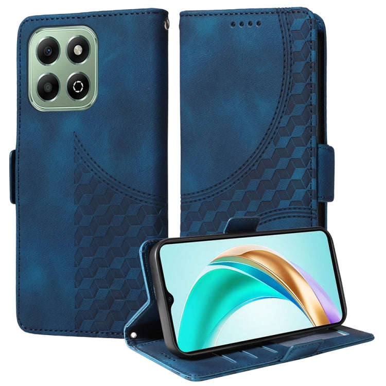For Honor X6b Embossed Rhombus Starry Leather Phone Case(Blue)