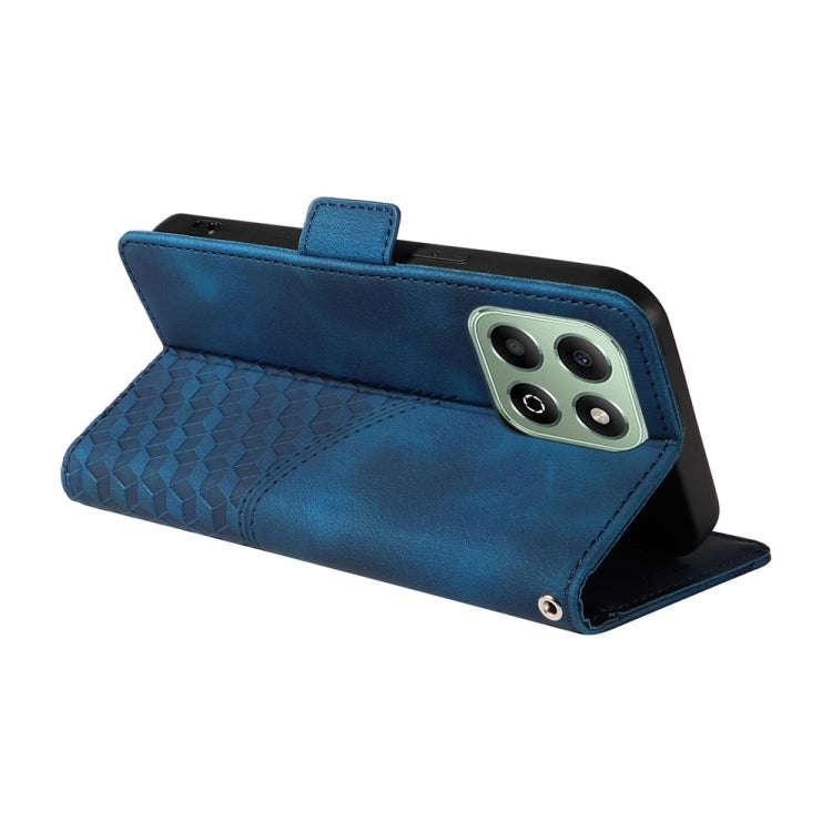 For Honor X6b Embossed Rhombus Starry Leather Phone Case(Blue)