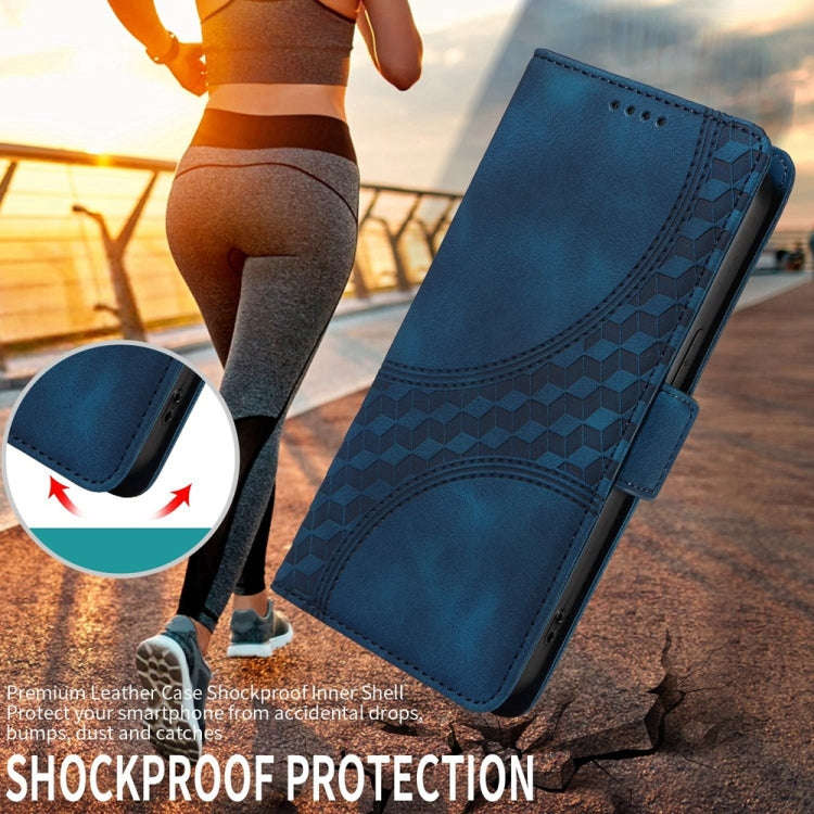 For Honor X6b Embossed Rhombus Starry Leather Phone Case(Blue)
