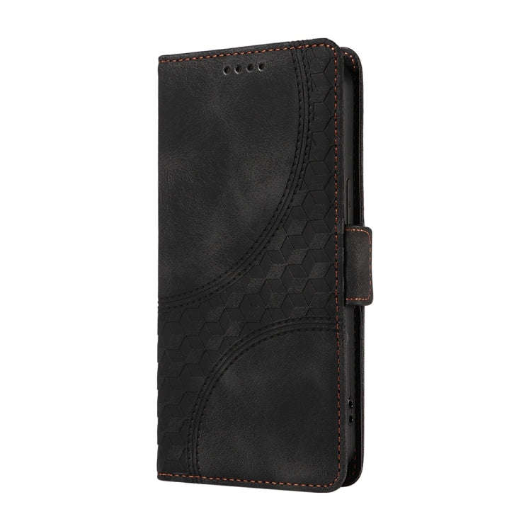 For Honor X6b Embossed Rhombus Starry Leather Phone Case(Black)