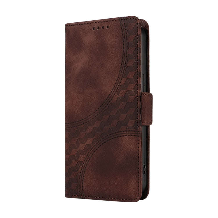 For Honor X6b Embossed Rhombus Starry Leather Phone Case(Brown)