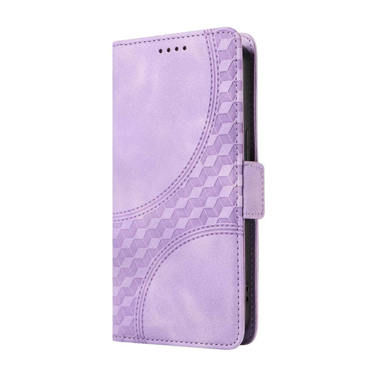 For Honor X6b Embossed Rhombus Starry Leather Phone Case(Purple)