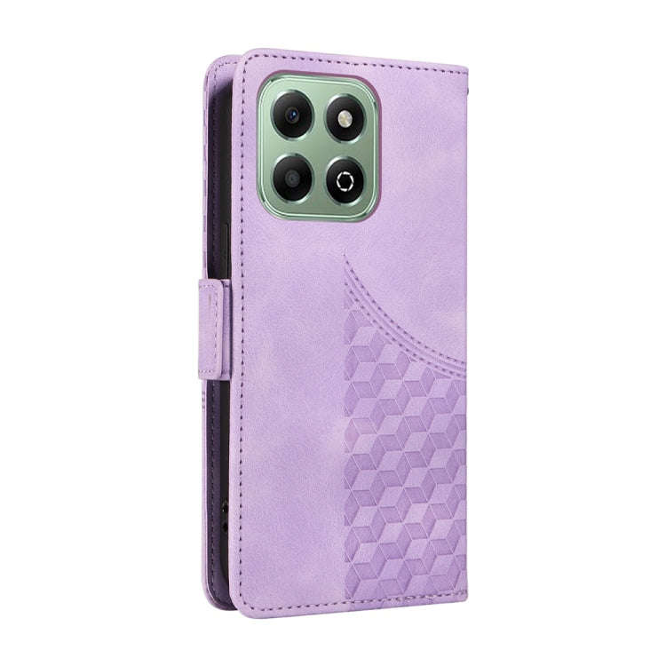 For Honor X6b Embossed Rhombus Starry Leather Phone Case(Purple)