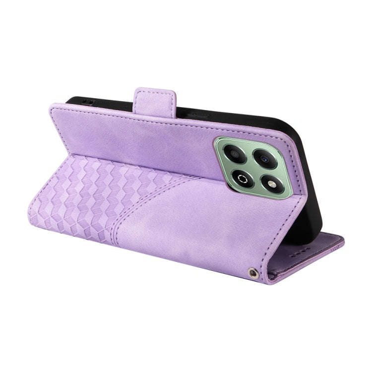 For Honor X6b Embossed Rhombus Starry Leather Phone Case(Purple)