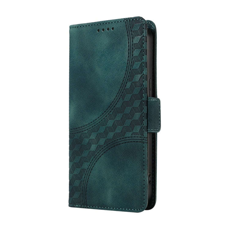 For Honor X60i Embossed Rhombus Starry Leather Phone Case(Green)