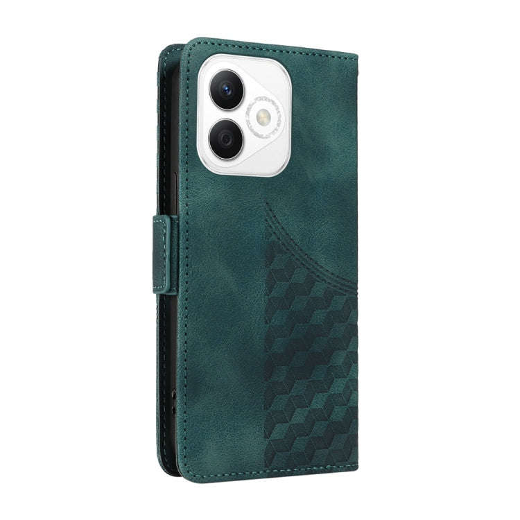 For Honor X60i Embossed Rhombus Starry Leather Phone Case(Green)