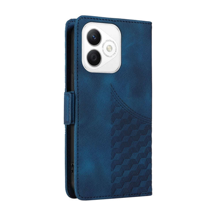 For Honor X60i Embossed Rhombus Starry Leather Phone Case(Blue)