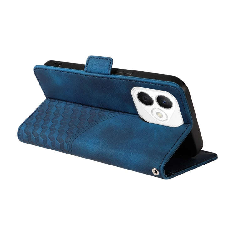 For Honor X60i Embossed Rhombus Starry Leather Phone Case(Blue)