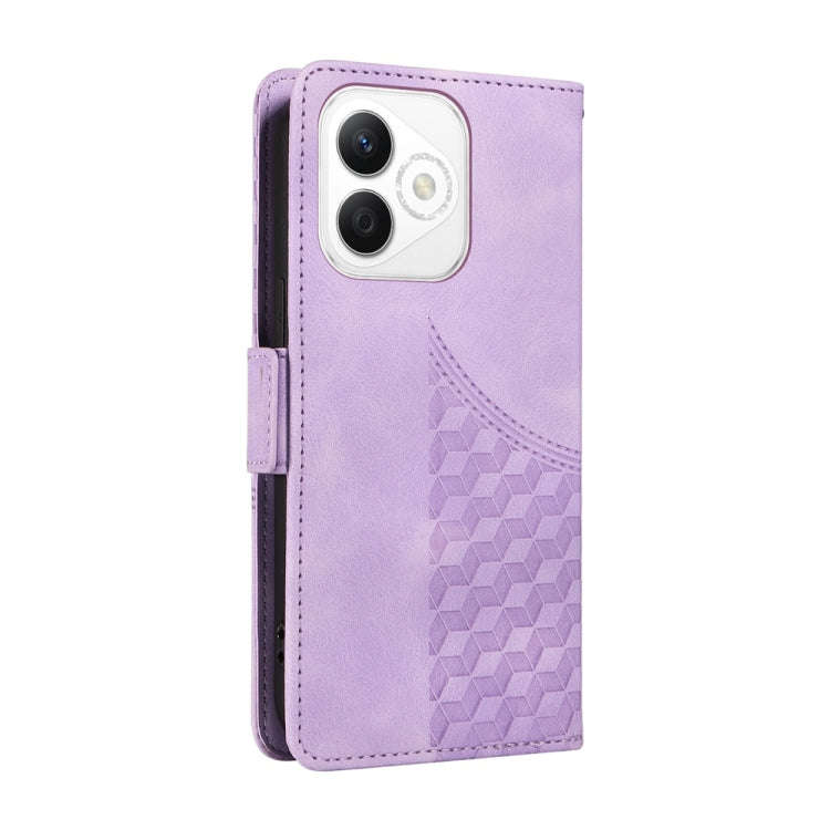 For Honor X60i Embossed Rhombus Starry Leather Phone Case(Purple)