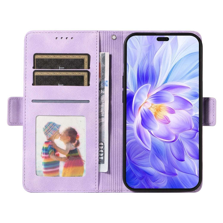 For Honor X60i Embossed Rhombus Starry Leather Phone Case(Purple)