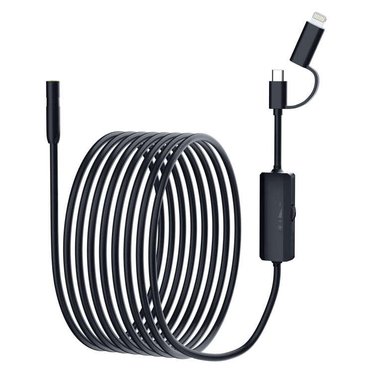 AN112 2 in 1 USB-C / Type-C + 8 Pin Interface 8mm HD Industry Endoscope, Length:3.5m Hard Tube
