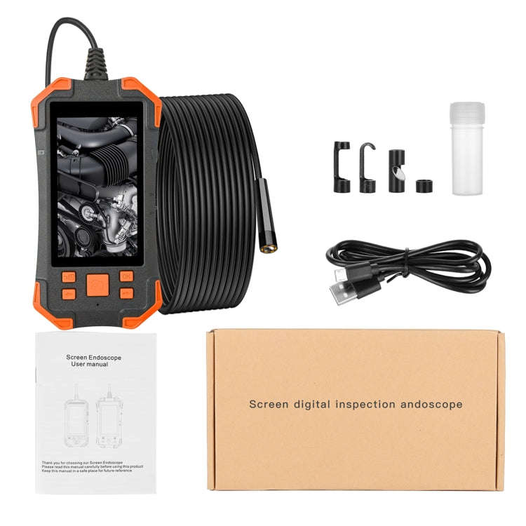 T20 4.3 inch IPS Screen 8mm Single Camera IP67 Waterproof Hard Cable Digital Endoscope, Length:1m...