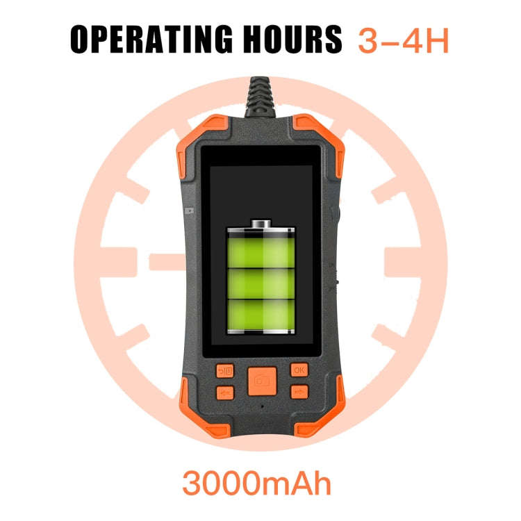 T20 4.3 inch IPS Screen 8mm Single Camera IP67 Waterproof Hard Cable Digital Endoscope, Length:1m...