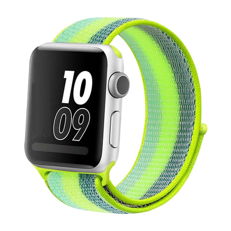 For Apple Watch Series 7 41mm / 6 & SE & 5 & 4 40mm / 3 & 2 & 1 38mm Nylon Loop Watch Band(Pollen...