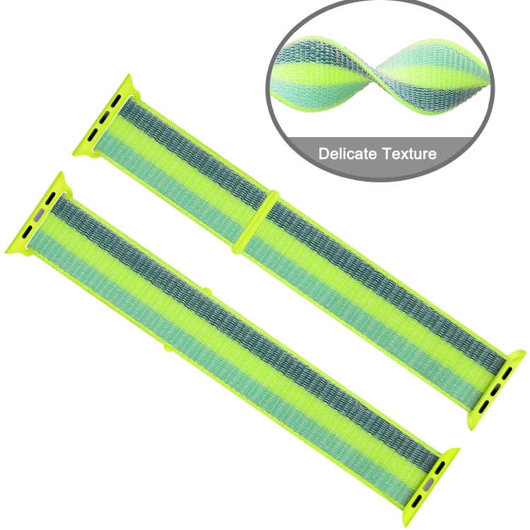 For Apple Watch Series 7 41mm / 6 & SE & 5 & 4 40mm / 3 & 2 & 1 38mm Nylon Loop Watch Band(Pollen...