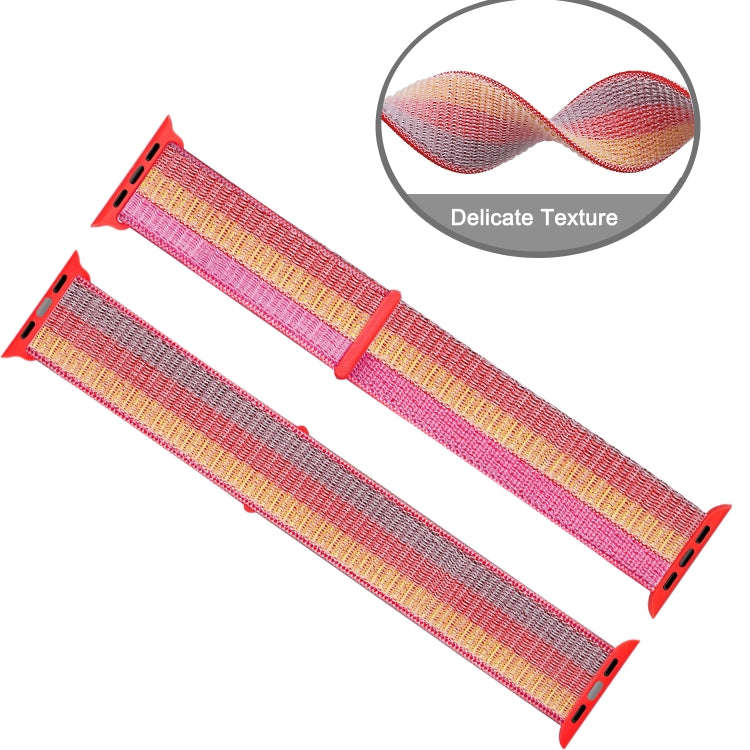 For Apple Watch Series 8&7 41mm / SE 2&6&SE&5&4 40mm / 3&2&1 38mm Nylon Loop Watch Band(Yellow Or...