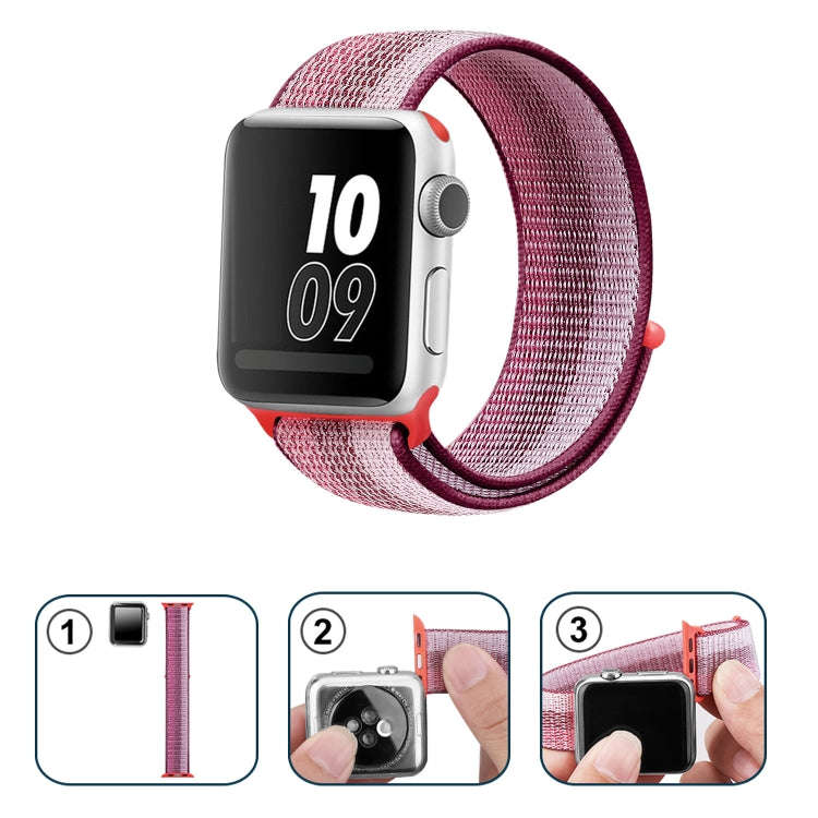 Nylon Loop Watch Band For Apple Watch Series 9&8&7 41mm / SE 3&SE 2&6&SE&5&4 40mm / 3&2&1 38mm(Be...