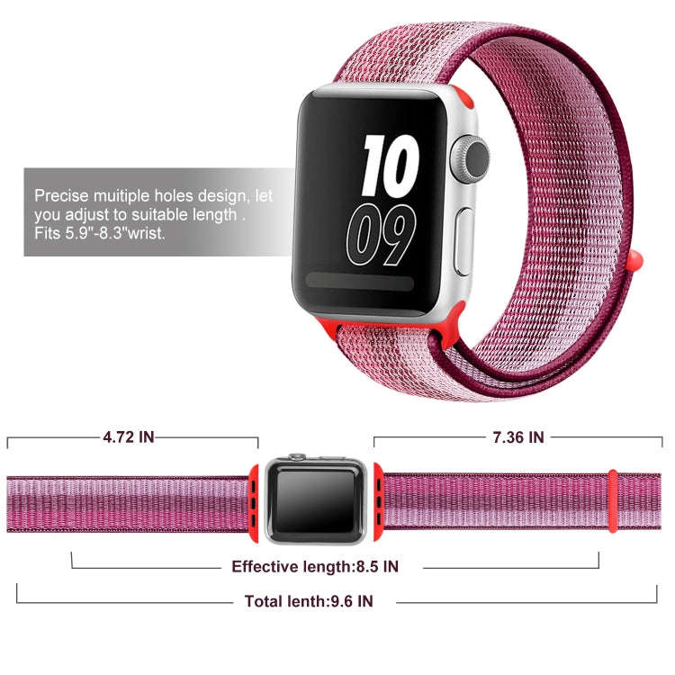 Nylon Loop Watch Band For Apple Watch Series 9&8&7 41mm / SE 3&SE 2&6&SE&5&4 40mm / 3&2&1 38mm(Be...
