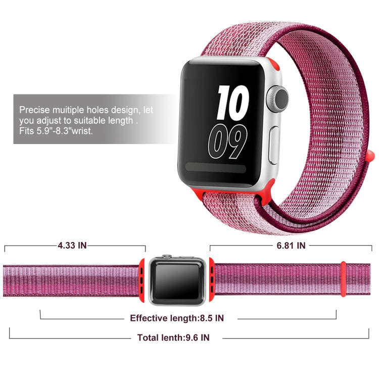 Nylon Loop Watch Band For Apple Watch Series 9&8&7 41mm / SE 3&SE 2&6&SE&5&4 40mm / 3&2&1 38mm(Be...