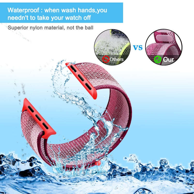 Nylon Loop Watch Band For Apple Watch Series 9&8&7 41mm / SE 3&SE 2&6&SE&5&4 40mm / 3&2&1 38mm(Be...
