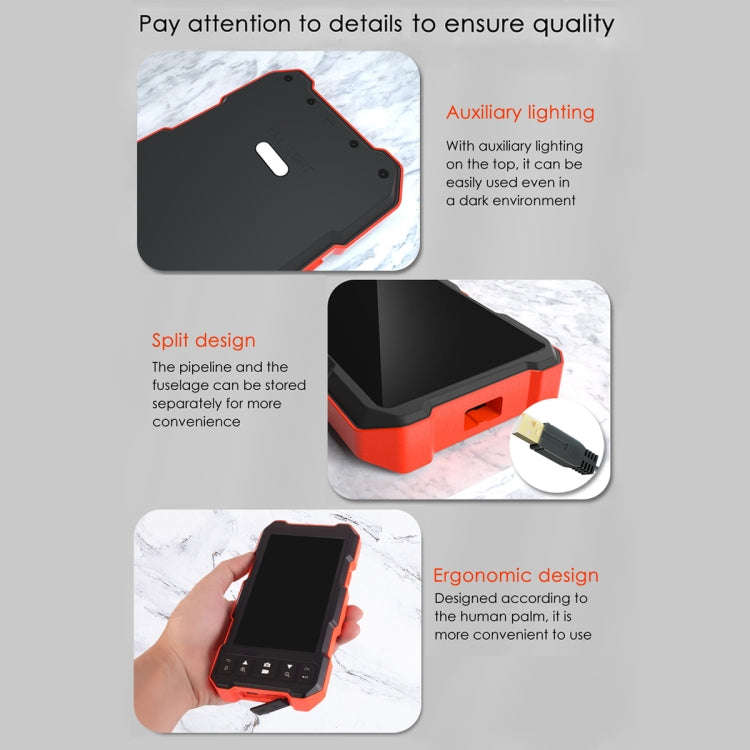 T21 4.5 inch IPS Color Screen 7.9mm Triple Camera Split Hard Cable Industrial Endoscope, Length:2...