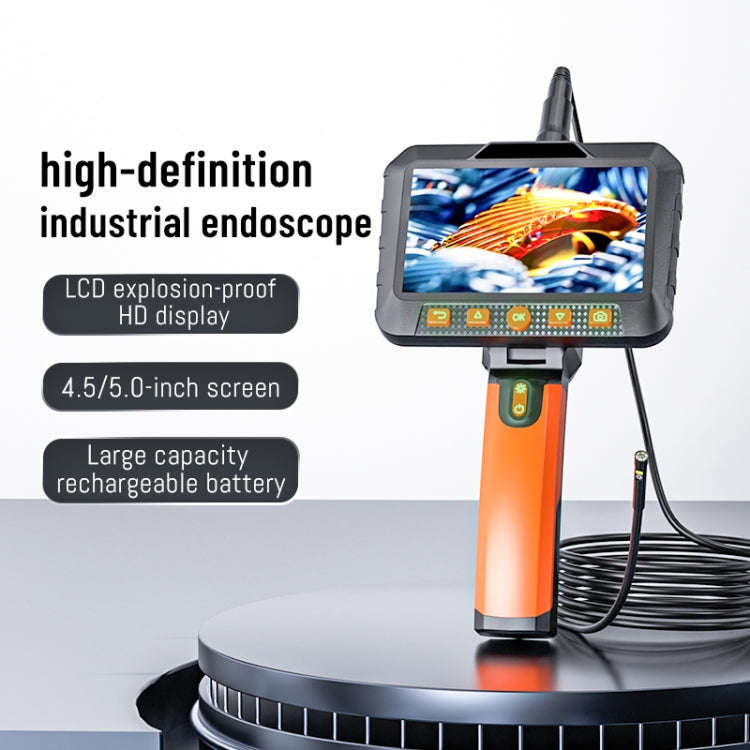 T27 5 inch IPS Color Screen 7.9mm Dual Camera Handheld Hard Cable HD Industrial Endoscope, Length...