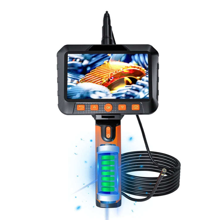 T27 5 inch IPS Color Screen 5.5mm Dual Camera Handheld Hard Cable HD Industrial Endoscope, Length...