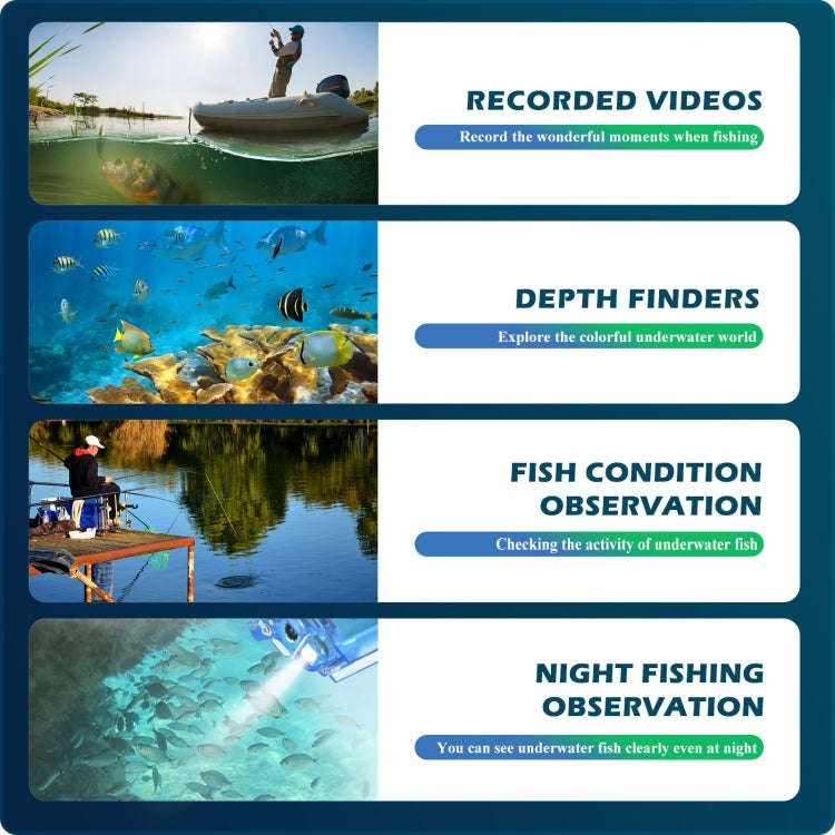 Lure 1080P Wireless Underwater Fishing Video Camera with Loop Recording / APP Remote Control(Blue)