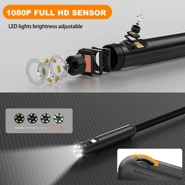 Y15 8mm Single Camera WiFi Connected Hard Cable HD Industrial Endoscope, Length:2m(Black)