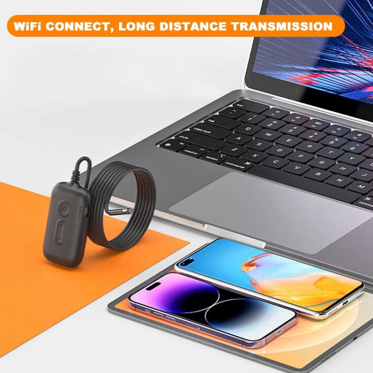 Y15 5.5mm Dual Camera WiFi Connected Hard Cable HD Industrial Endoscope, Length:1m(Black)