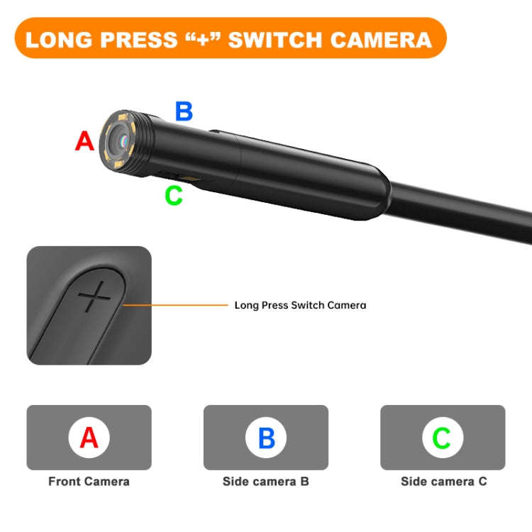 Y15 5.5mm Dual Camera WiFi Connected Hard Cable HD Industrial Endoscope, Length:1m(Black)