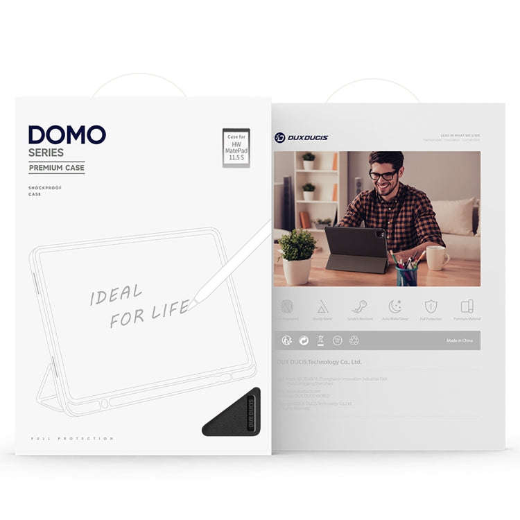 For Huawei MatePad 11.5 S DUX DUCIS Domo Series Cloth Texture Magnetic Leather Tablet Case(Black)