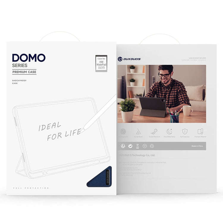 For Huawei MatePad 11.5 S DUX DUCIS Domo Series Cloth Texture Magnetic Leather Tablet Case(Blue)