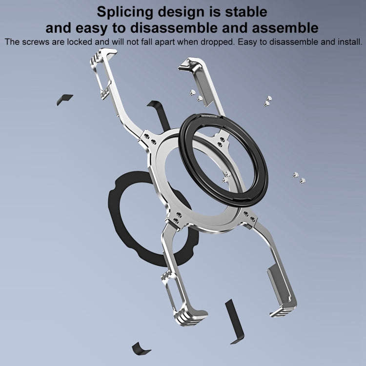 For ZTE nubia Z60 Ultra Mechanical Arm Borderless MagSafe Holder Metal Phone Case(Silver)