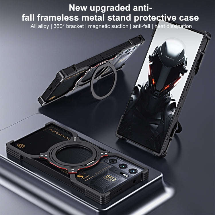 For ZTE nubia Z60 Ultra Leading Mechanical Arm Borderless MagSafe Holder Metal Phone Case(Black B...