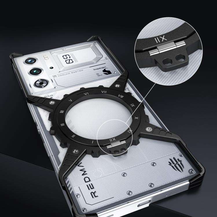 For ZTE nubia Z60 Ultra Leading Mechanical Arm Borderless MagSafe Holder Metal Phone Case(Silver)