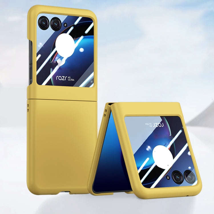 For Motorola Razr 40 Ultra Integrated PC Skin Feel Shockproof Phone Case(Lemon Yellow)