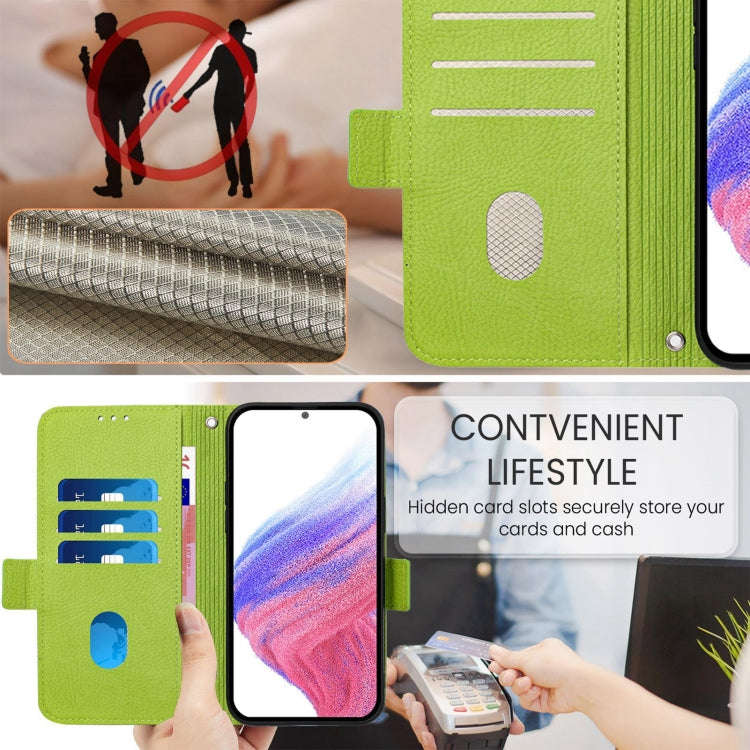 For BLU View 5 Embossed Rose RFID Anti-theft Leather Phone Case(Green)