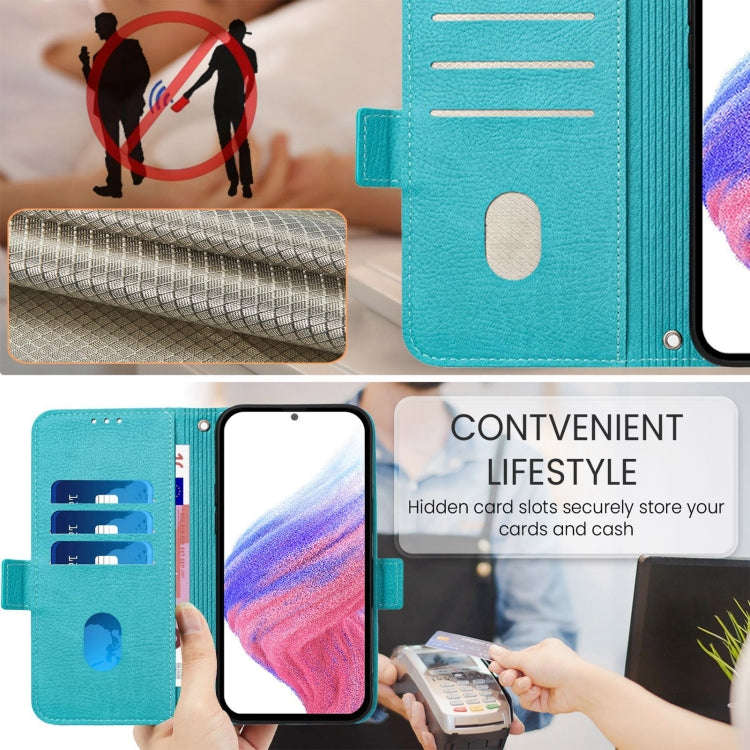 For OnePlus Nord 4 5G Embossed Rose RFID Anti-theft Leather Phone Case(Light Blue)