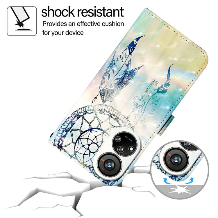 For ZTE Blade V40s 3D Painting Horizontal Flip Leather Phone Case(Dream Wind Chimes)