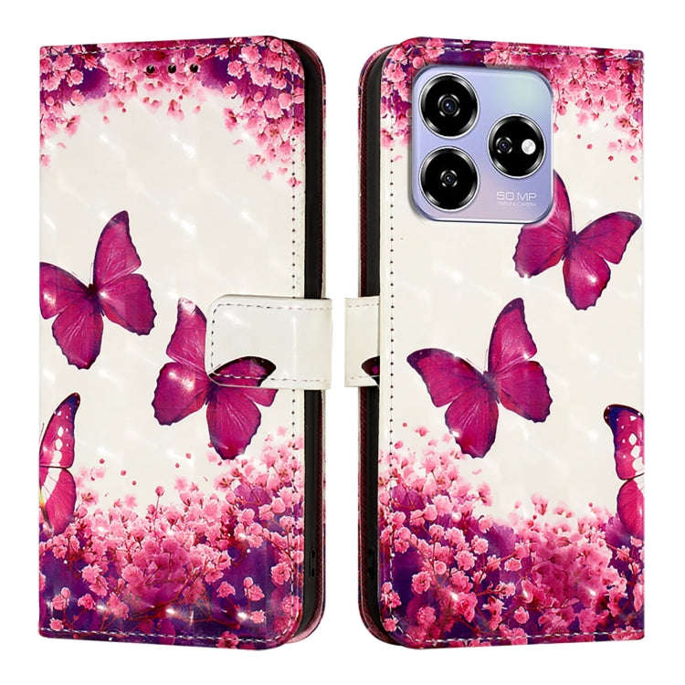 For ZTE Blade V60 / Axon 60 3D Painting Horizontal Flip Leather Phone Case(Rose Butterfly)