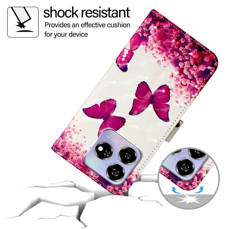 For ZTE Blade V60 / Axon 60 3D Painting Horizontal Flip Leather Phone Case(Rose Butterfly)