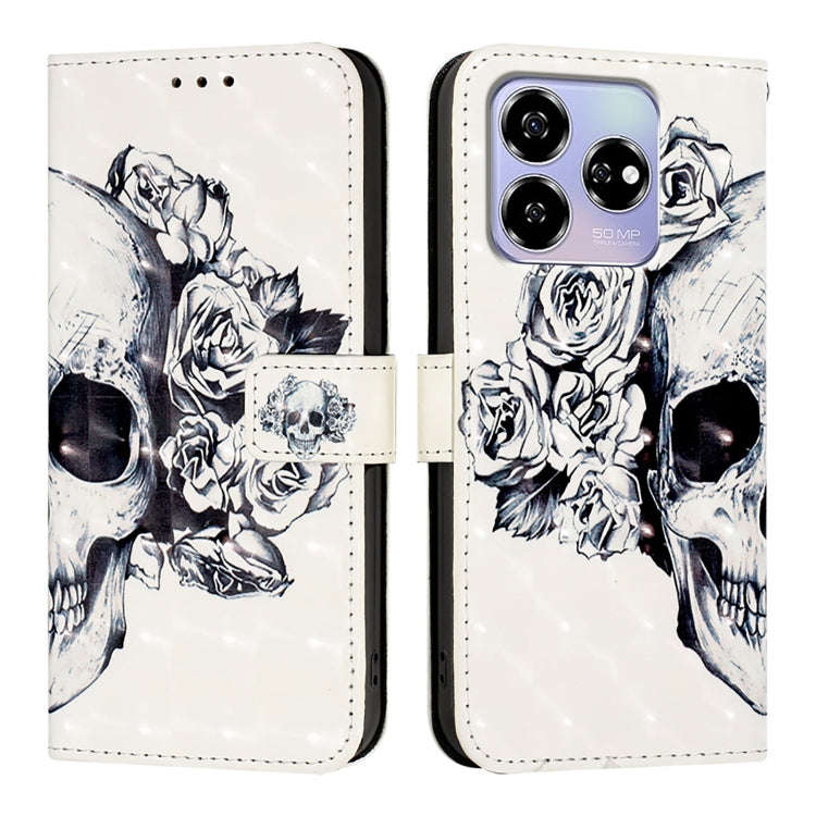 For ZTE Blade V60 / Axon 60 3D Painting Horizontal Flip Leather Phone Case(Skull)