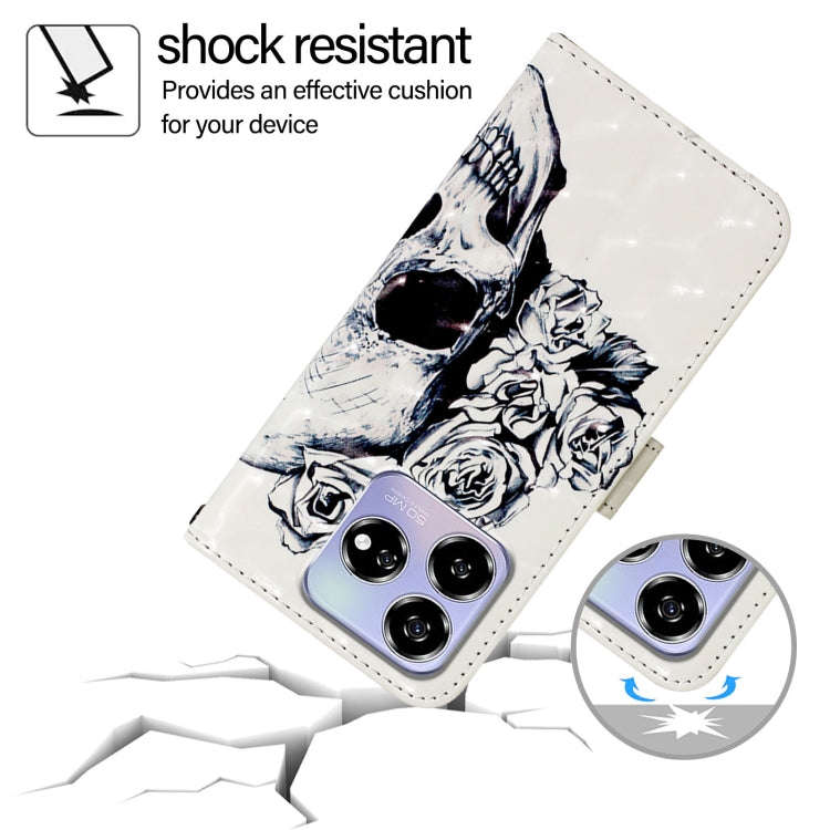 For ZTE Blade V60 / Axon 60 3D Painting Horizontal Flip Leather Phone Case(Skull)