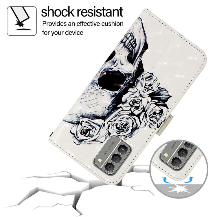 For Nokia G400 3D Painting Horizontal Flip Leather Phone Case(Skull)