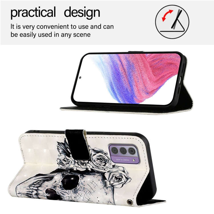 For Nokia G42 / G310 3D Painting Horizontal Flip Leather Phone Case(Skull)